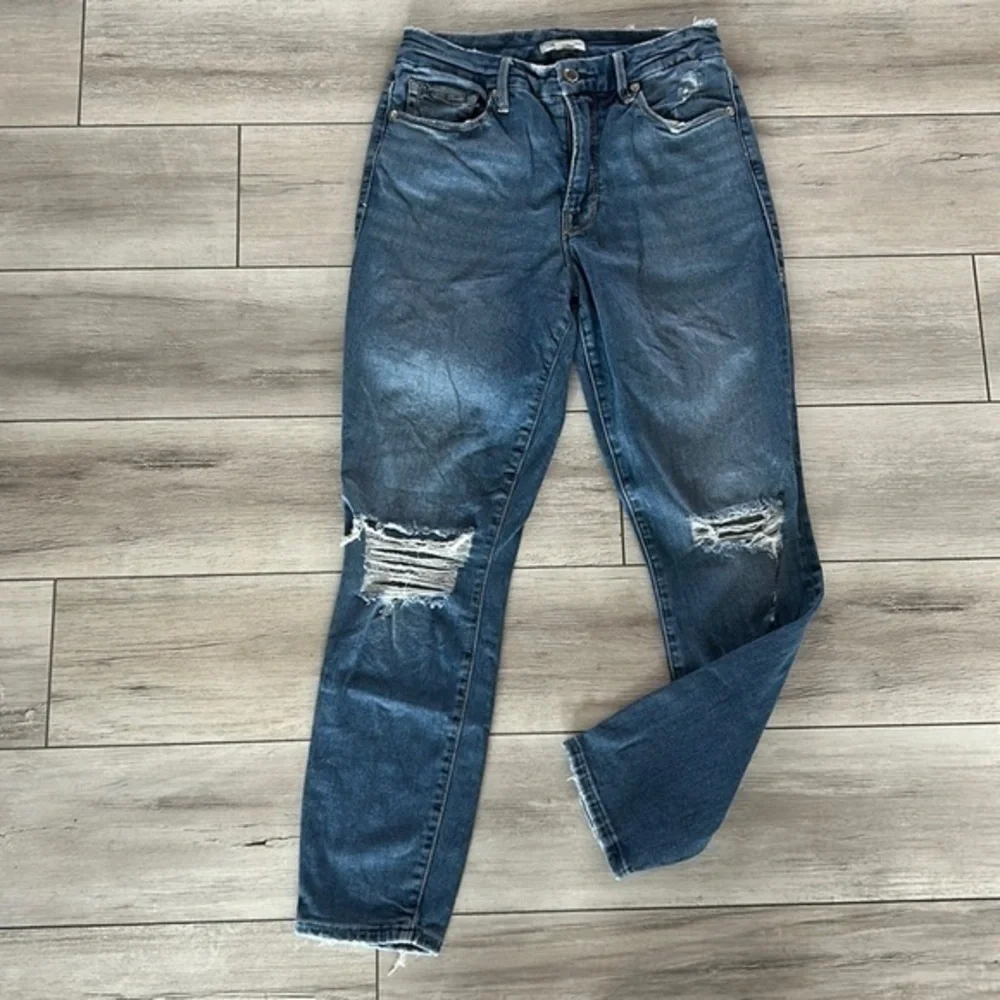 Good American SoftTech straight ankle jeans size 27
